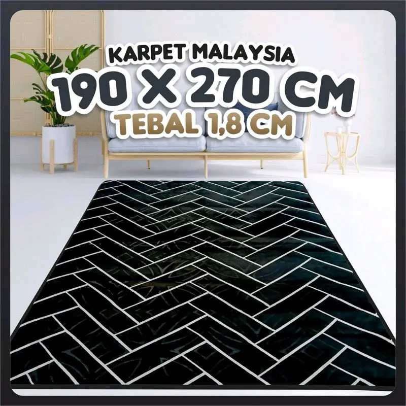 [1,8 cm] Karpet Malaysia Super Jumbo 2270x190cm Polyester Antislip Vallery Arizona Ul