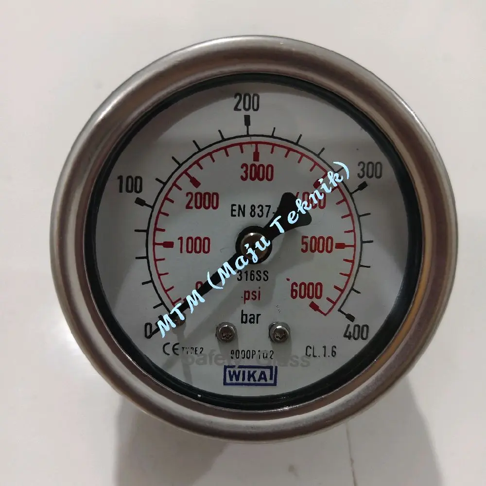 Wika 2,5" 400 bar/6000 psi, drat 1/4" NPT Full SS Center Back (Payung)