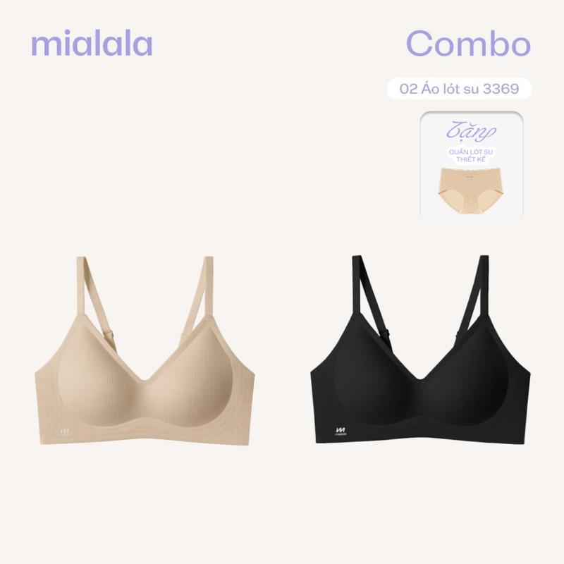 Combo 2 Áo Ngực Nữ MIALALA 3369 FAL04073369 Không Gọng Su Mềm Mát Đệm Mút 0.5cm Siêu Định Hình Không Viền Tàng Hình