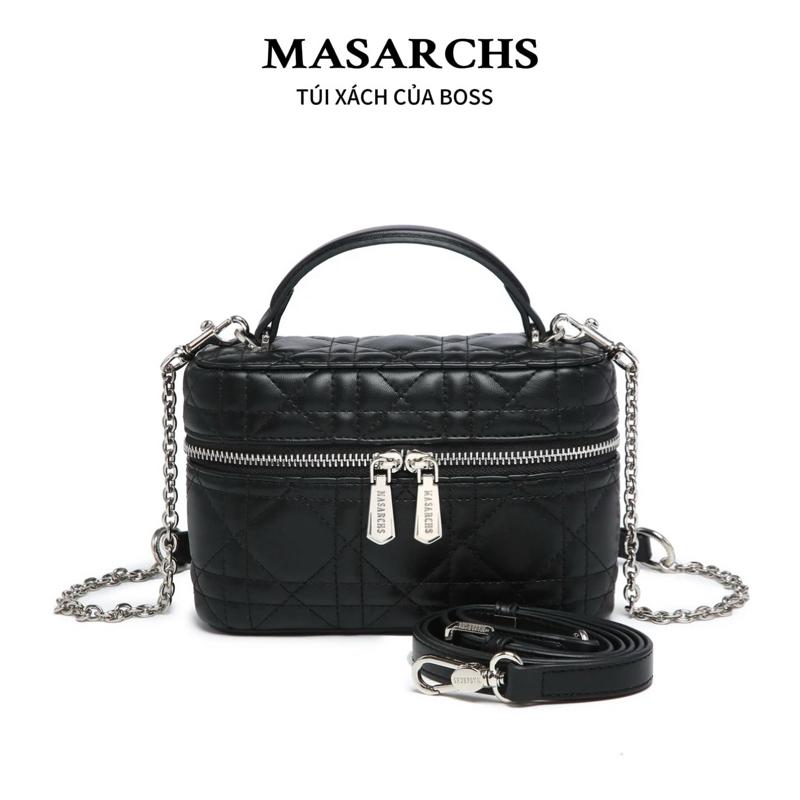  Túi xách nữ MASARCHS thiết kế cốp kèm charm gấu cá tính trẻ trung hai quai xích và dây da đeo phù hợp đi chơi đi làm dự tiệc  xách tay  đeo chéo Phù hợp mọi phong cách - MS5132 - Full box hãng 