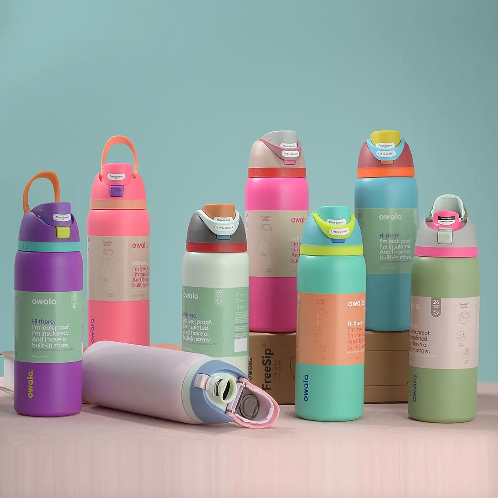 New Owala double-layer vacuum mug outdoor sports bottle stainless steel handy cup drinkware flasks Tumbler Bottled Portable