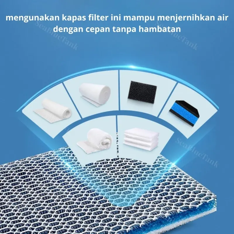 Busa Kapas Filter Nano Aquarium Kolam 8D 8 Layers 30x40x2 CM Import Tahan Lama Bahan Tebal Premium Filter 7