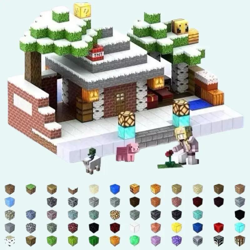 (Tặng nhân vật Minecraft) Đồ Chơi Khối Nam Châm Từ Tính MiniBlock Minecraft Kích Thước 2x2x2 cm An Toàn Không Thấm Nước Bộ Lắp Ráp Xếp Hình Cho Bé Tự Tạo Kiến Trúc Game Mincecraft