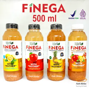 Vinega Finega Cuka Apel / Nanas / Lemon 500 ml (Botol Plastik) dari Dehealth Supplies - Apple / Pineapple /Lemon Vinegar