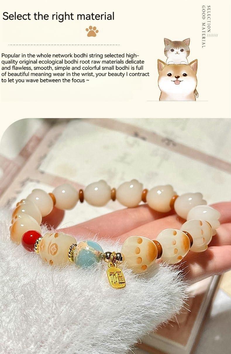 Product Introduction of Vòng Tay Mèo Tài Lộc, Thiết Kế Dễ Thương Bồ Đề, Vòng Tay Đính Cườm Dễ Thương, Vòng Tay Thiết Kế Chân Mèo 0
