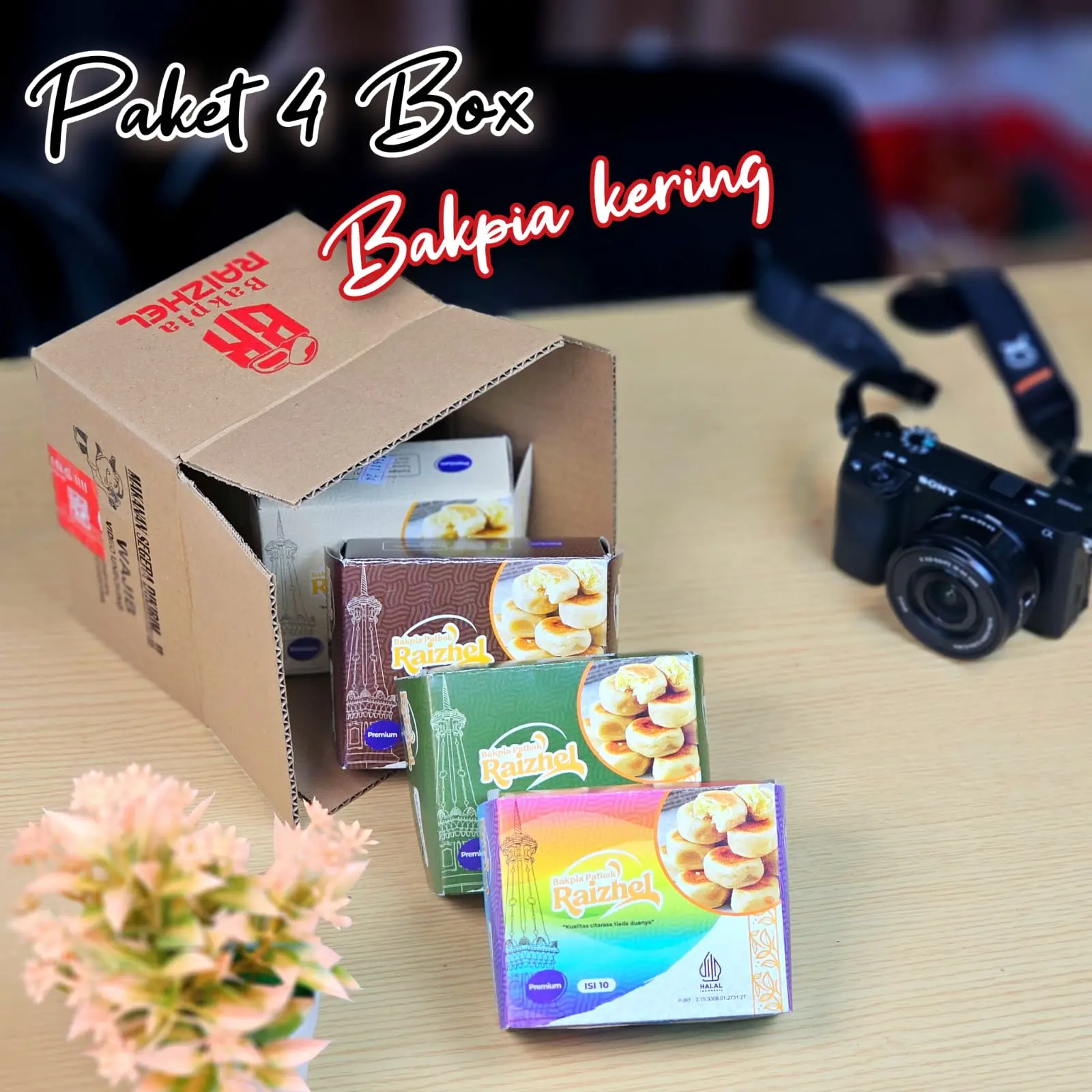 Hemat Bakpia Kering Pathok Raizhel - 4 Box Isi 10 Cemilan