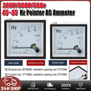 Frekuensi Frequency HZ Meter Jarum 45~55HZ AC 220V EWIG AC Ammeter 220V 45~55Hz Pointer Sensitif