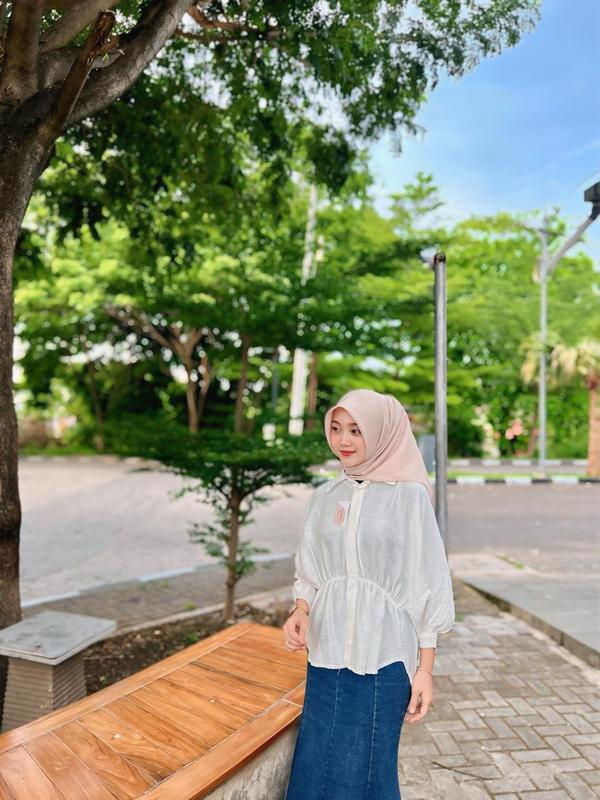 KEMEJA LINEN WANITA LENGAN PANJANG CASUAL LD 120 / BAJU ATASAN KEMEJA KERUT DEPAN OVERSIZE KOREAN STYLE / ALYA SHIRT KEKINIAN (COD) 5