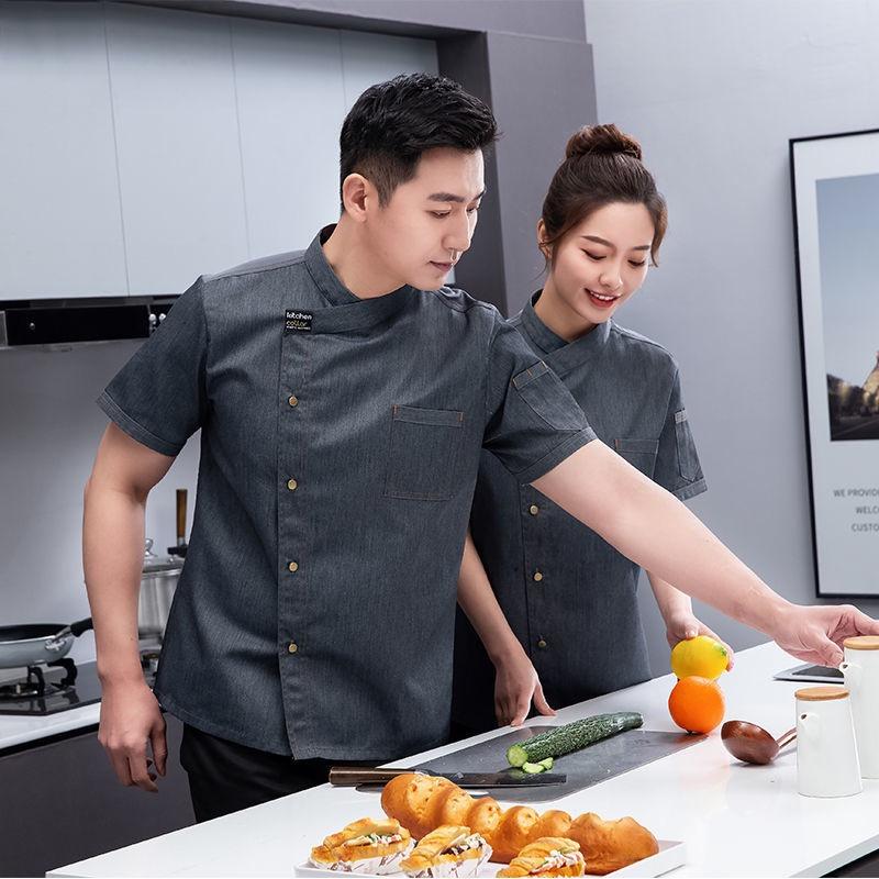 CSFC037S Chef Uniform Short Sleeve Shirt Chef Jacket Kitchen Western Restaurant Cook Hotel Restaurant Workwear Power chef uniform 5