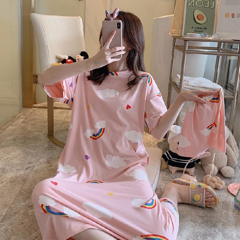 Product Introduction of Daster Wanita Premium Baju Tidur Remaja Dewasa Gaun Malam Motif Nyaman Dress DS3 Katun Panjang Merah 35
