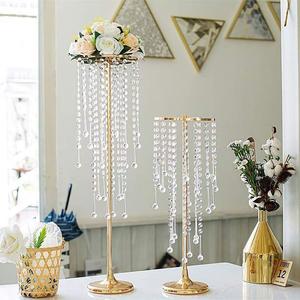 Base para flores artificiales, set de 4 piezas de metal, centro de mesa para boda, adecuado para decoración de fiestas, aniversarios, ceremonias y cumpleaños, adornos