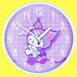Jam Dinding Analog Non Kuromi Friends Dekorasi Rumah Karakter Anak Unik Besar NN1000-1668
