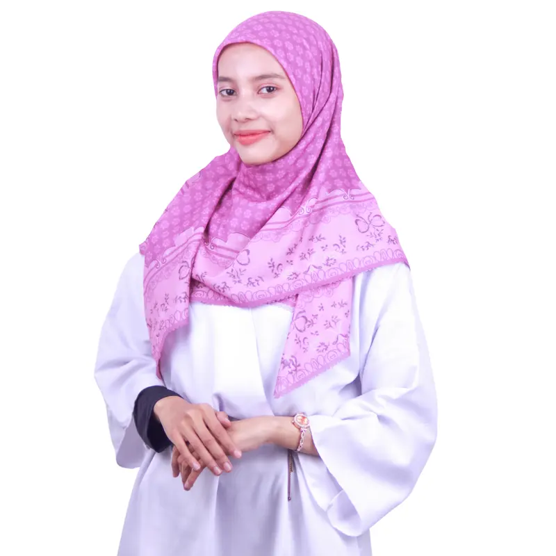 Hijab/Kerudung ukuran Standart Segiempat Motif bahan Voal TERMURAH dan Berkualitas PREMIUM LASER CUT FINISHING (08-0070) 4
