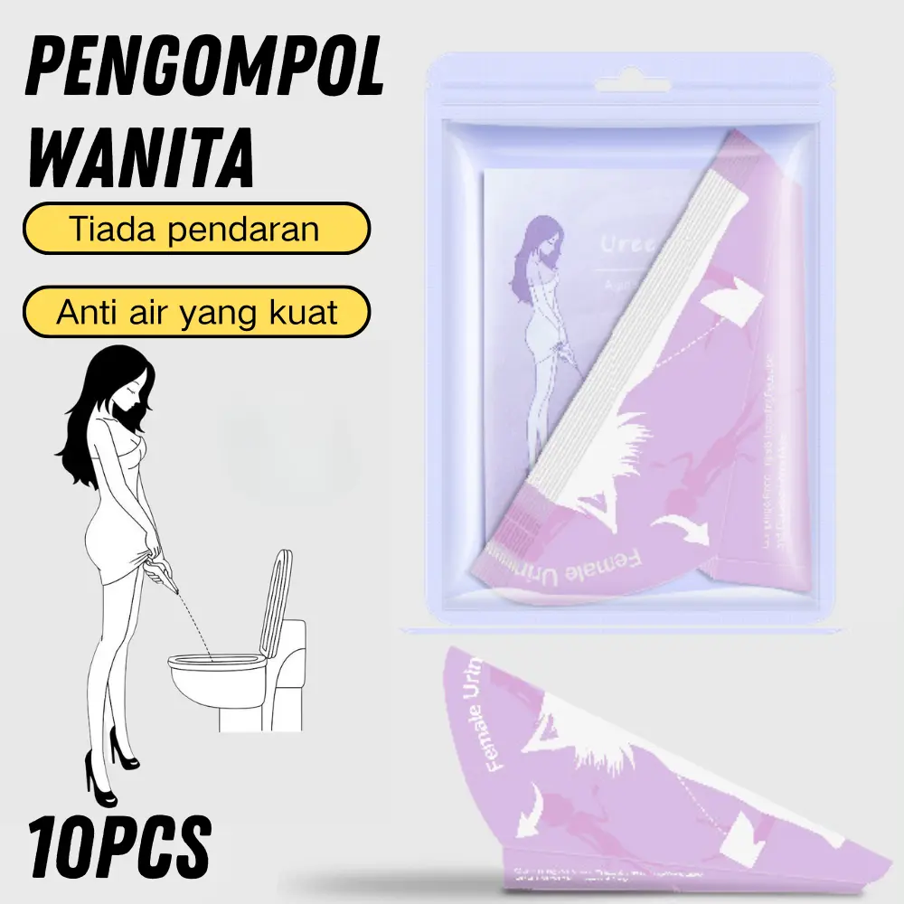 10PCS Urinal Portable Wanita - Toilet Lipat Darurat, Popok Dewasa Travel, Pispot Mobil, Kantung Urin Anti Tumpah, Toilet Camping Mini, Alat BAK Wanita Praktis, Alat Buang Air di Pesawat, Urinoir untuk Hiking & Perjalanan Jauh