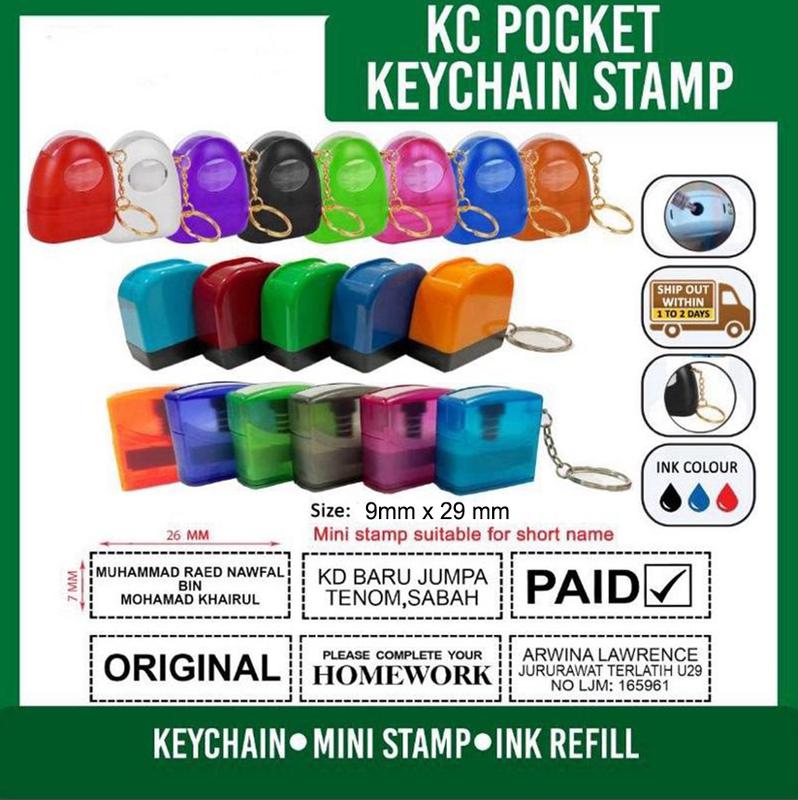 SAME DAY POST OUT POCKET PORTABLE Keychain Stamp Pre-Ink ( 9mm - TikTok ...