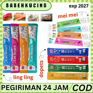 babeh kucing [FREE KALUNG] free kalung Snack basah 65PCS 1KG Makanan Basah Cemilan Kucing Snack Kucing Kitten Adult Hewan Peliharaan 16g/Strip Snack-makanan basah kucing cemilan sehat kontrol berat badan semua usia