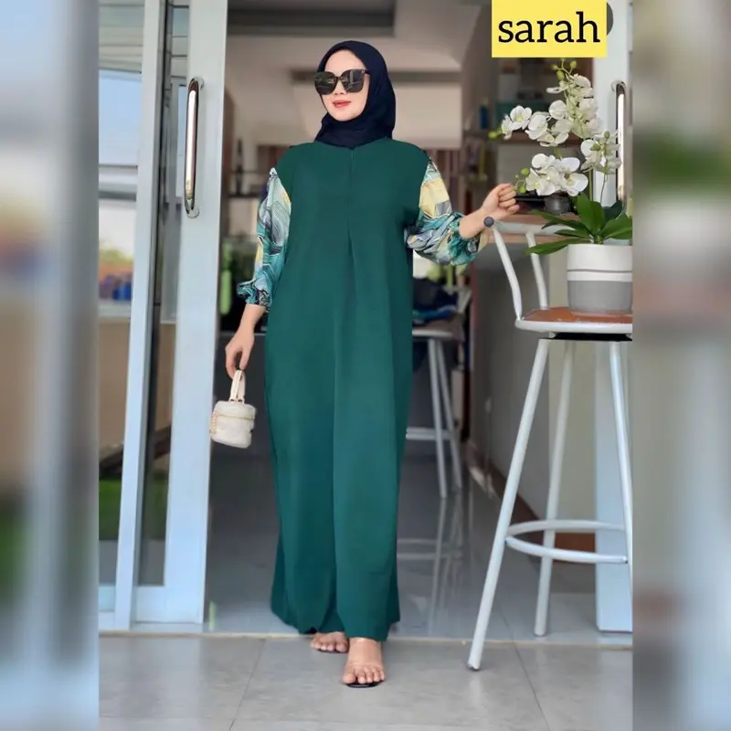 SARAH DRESS GAMIS/ CRINGKLE / KOMBINASI RAYON / BUSUI 0