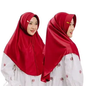 Size L (100 rb dapat 10 pcs) hijab bergo size L di lengkapi  label akrilik emas bahan lembut dan tidak panas pet antem Nyaman Kerudung Instan Muslim