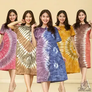 Paket 5pcs Daster Kaos Non Busui Leher Tali Batik Standar Wanita Dress