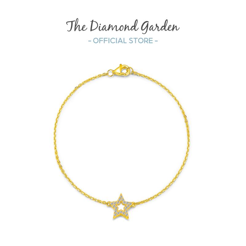 TDG 10K Gold Lab Grown Diamond Star Shaped Bracelet 0