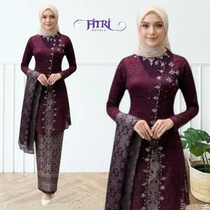Setelan Kebaya Tunik Brokat Payet Janggan Modern Elegan Mix Songket Palembang Atasan Baju Ibu Pengantin Lamaran Kebaya Kurung Melayu Kebaya Wanita Kondangan Pesta Wisuda Remaja