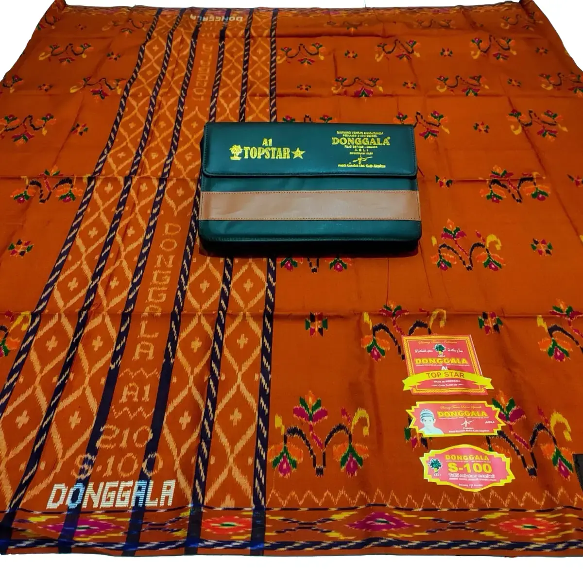 Sarung Donggala full sutra motif kembang wajid mewah Muslim Dewasa Pria Santri