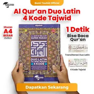 Al Qur'an Duo Latin A4 4 Kode Tajwid Warna  | Mushaf Besar Mudah Dibaca cocok untuk pemula