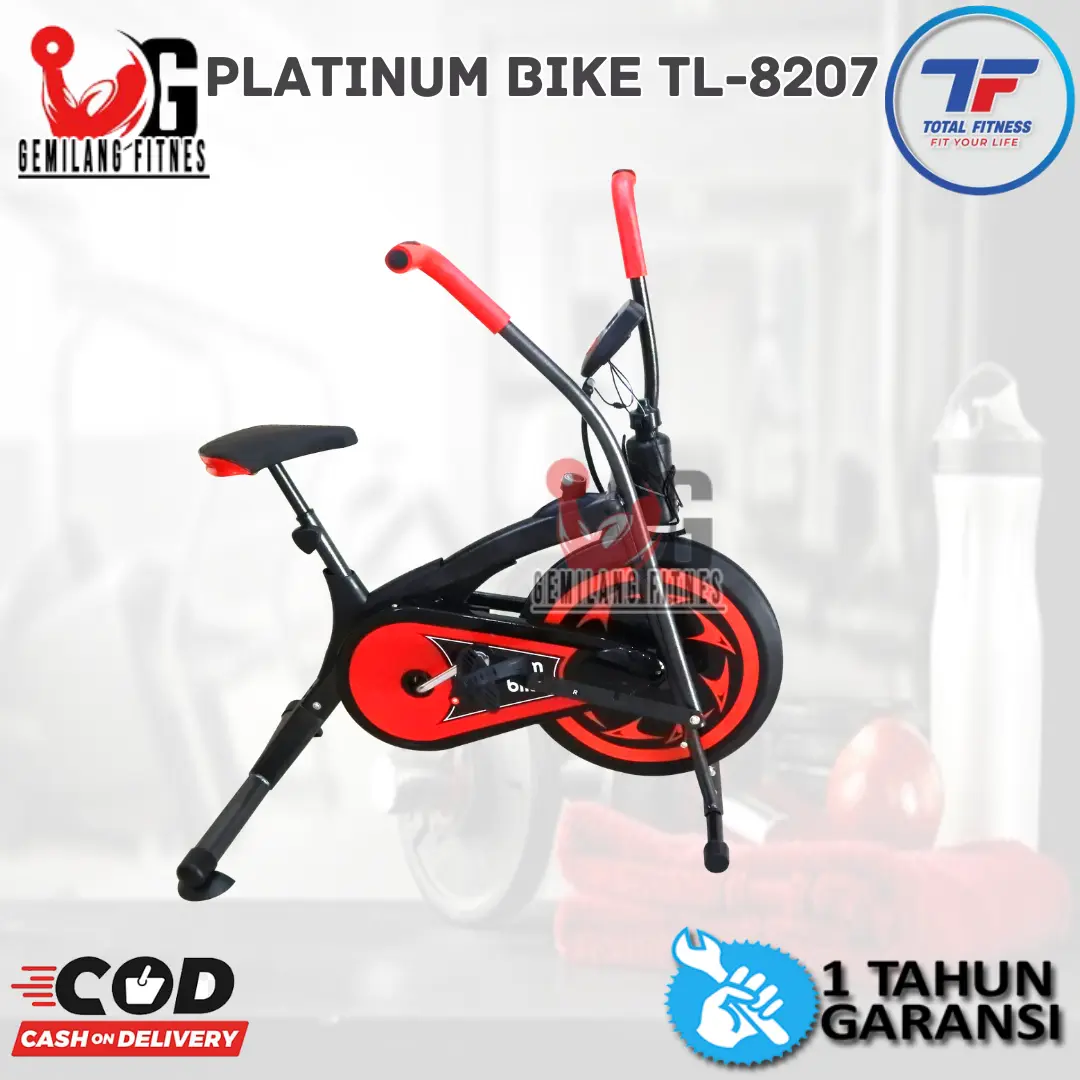 Sepeda Fitnes Statis Platinum Bike 2 Fungsi TL-8207 Total Fitness