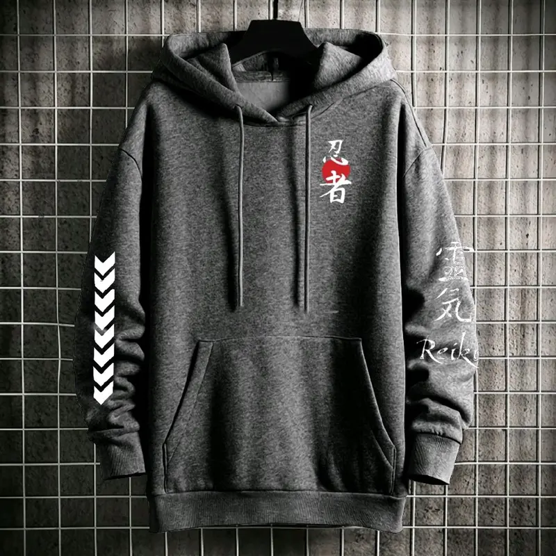 sweater hoodie REIKI kekinian putih abu Hitam pria wanita dewasa tersedia pilihan warna dan ukuran besar jumbo oversize Keren Distributor 2