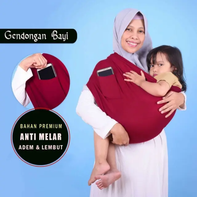 Gendongan bayi kaos (geos) / bahan adem
