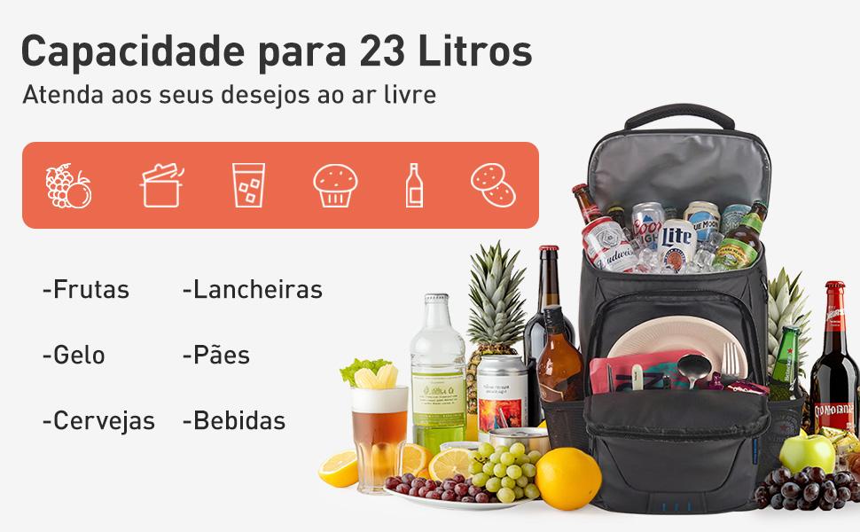 Romantic Crown Mochila Térmica 23L Impermeável - Bolsa Isolada para Bebidas Geladas, Alimentos Frescos, Praia, Camping e Piquenique com Abridor de Garrafas Romantic Crown Mochila Térmica 23L Impermeável - Bolsa Isolada para Bebidas Geladas, Alimentos Frescos, Praia, Camping e Piquenique com Abridor de Garrafas