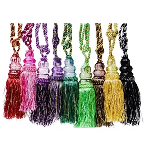 Tali Gorden Tassel Model Ulir Kristal - Pengikat Hordeng Tali, 8 Warna Tersedia
