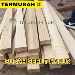 TERMURAH !! PAKET 10 BATANG ! ( 4 x 4 x 100 Cm ) Kayu Kaso Reng Jati Belanda Sudah Serut Amplas Halus Ambalan Papan Kayu Jati Belanda Reng Stik Balok