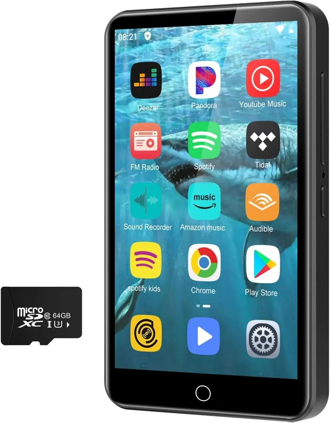 80 GB MP3 player, supports Bluetooth and WiFi, 4.0-inch tablet, radio FM, electronic lyrics, capacity of 512 GB