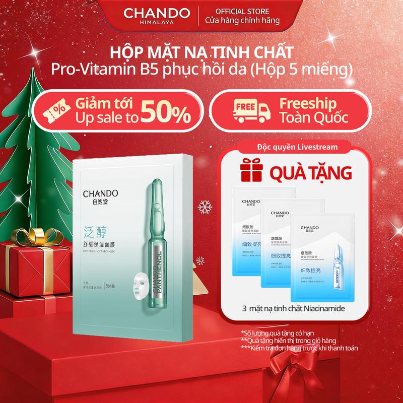   EX - CALLMEDUY  Hộp Mặt Nạ Tinh chất CHANDO Himalaya 5 miếng x 28ml Hỗ trợ làm dịu da nhạy cảm Penthanol 
