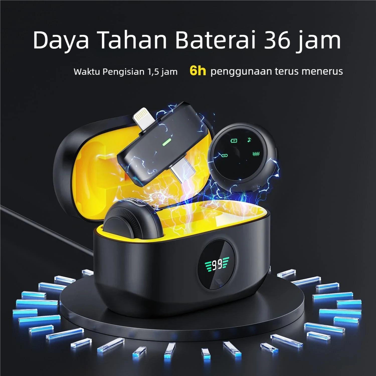 P11 PRO 2-in-1 Mikrofon Nirkabel dengan Kemasan Pengisian Daya untuk Vlogger dan Penyedia Konten HP Plug & Play Lavalier kreator Microphone Transmisi 2.4GHz Pengurangan Kebisingan Ganda wireless Mic P11 PRO 2-in-1 Mikrofon Nirkabel dengan Kemasan Pengisian Daya untuk Vlogger dan Penyedia Konten HP Plug & Play Lavalier kreator Microphone Transmisi 2.4GHz Pengurangan Kebisingan Ganda wireless Mic