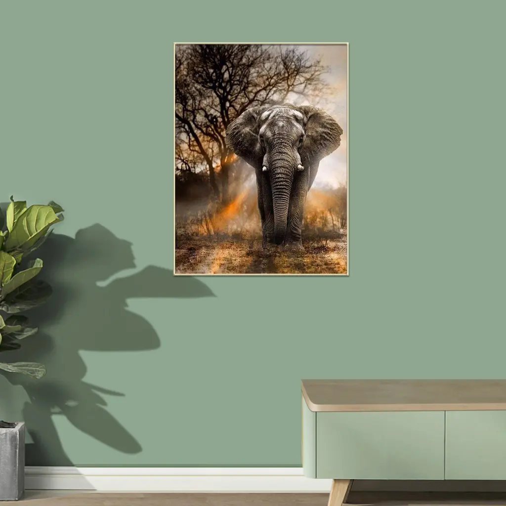 [qoineian] Rhinestone Art Kit Sparkling Diy Elephant Rhinestone Painting Kit for Stunning Home Decor