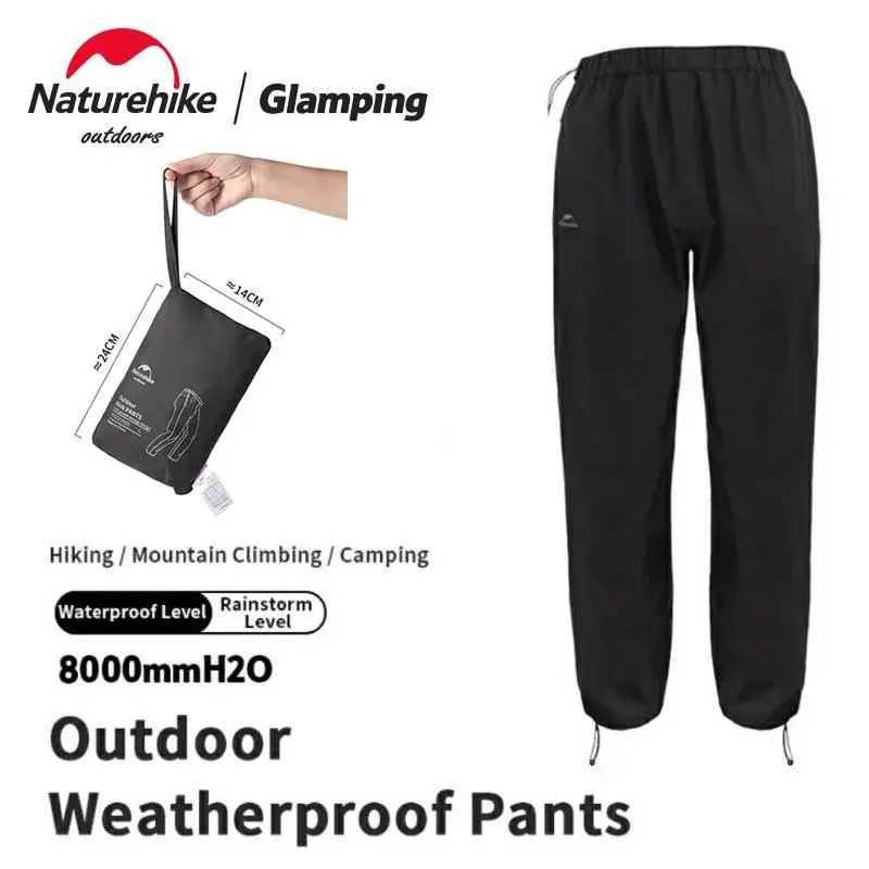 Naturehike WATERPROOF PANTS WEATHERPROOF Outdoor PANTS RAINPROOF WINDPROOF Raincoat Bottoms CAMPING Mountaineering Rainwear Nature Hike NH21YJ003