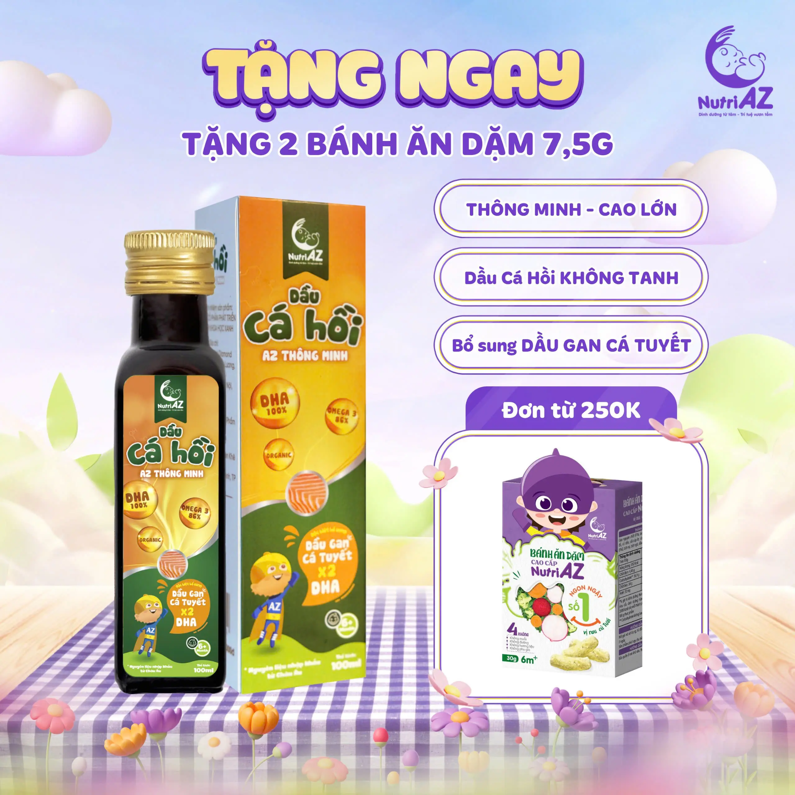 Dầu Cá Hồi Nhập Khẩu Châu Âu Hỗ Trợ Bé Thông Minh, Phát Triển Cao Lớn Cho Bé