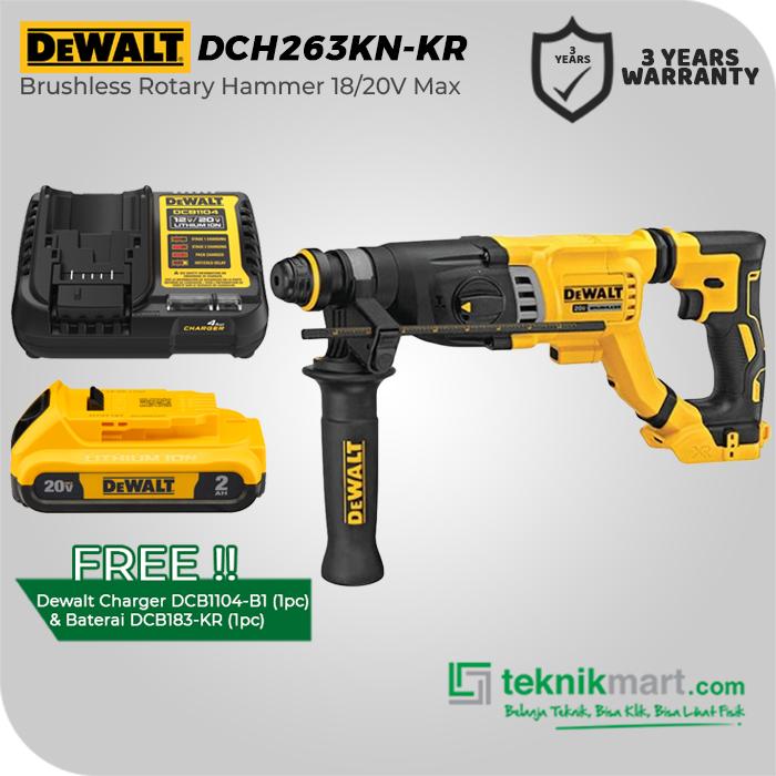 Gambar Dewalt Brushless Rotary Hammer / Bor Beton Baterai 18/20V Max DCH263KN-KR (Unit Only) - DCH263KN-KR Only dari Teknikmart Kota Administrasi Jakarta Barat 5 Tokopedia