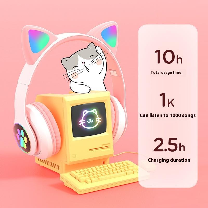 Product Introduction of Tai Nghe Bluetooth Trùm Đầu, STN-28, Tai Nghe Bluetooth Không Dây, Tai Nghe Tai Mèo Dễ Thương, P47P47MY08 16