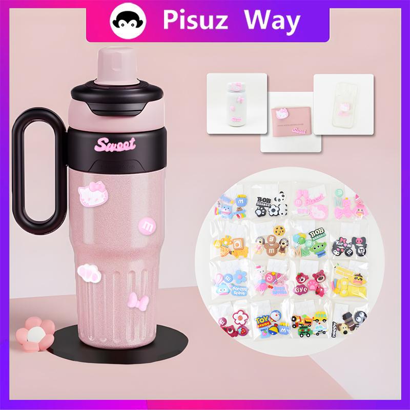  Miếng Dán Cốc Nước Ba Chiều 3D Thiết Kế Hoạt Hình Dễ Thương Thích Hợp Cho Cốc Giữ Nhiệt Tủ Lạnh Tự Làm Điện Thoại Di Động Khóa Resin Nhựa Mềm Ba Chiều  Đường Pisuz  Diy 