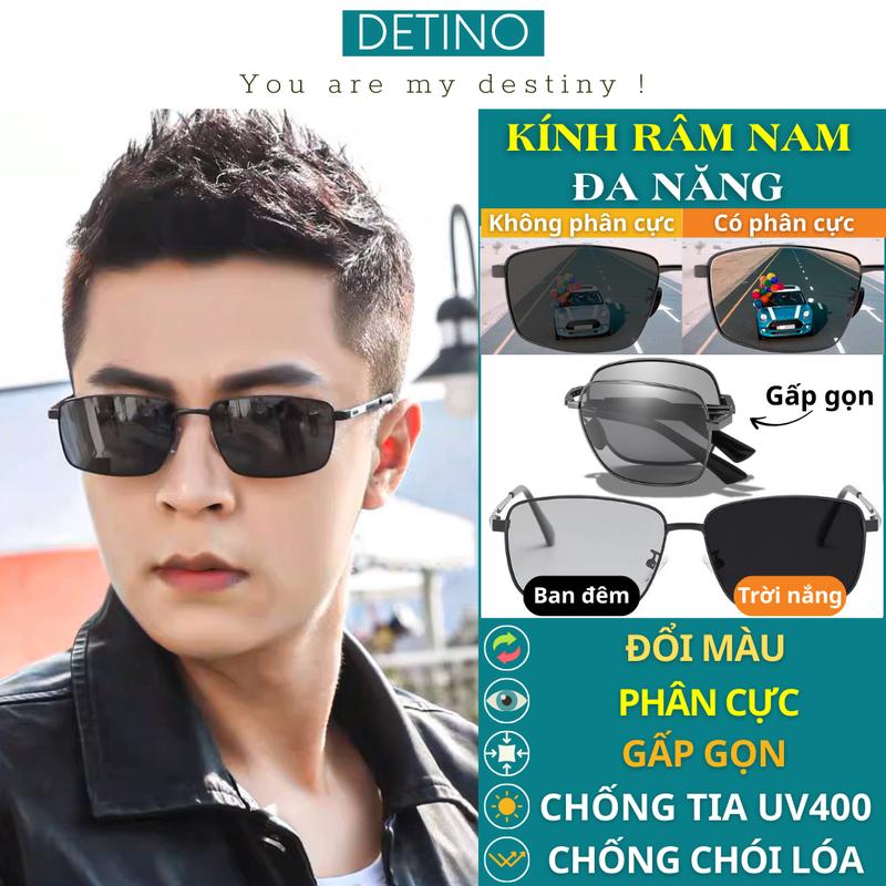  Kính râm nam phân cực mắt kính đổi màu khi ra nắng chống tia UV đi đường chống bụi thời trang có gấp gọn K28 