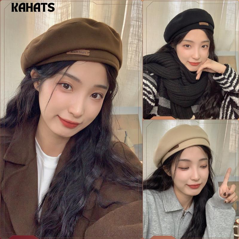  Mũ Beret Vải Dạ KAHAT Mũ Nồi Nữ Thời Trang Hàn Quốc Cho Mùa Thu Đông Giúp Khuôn Mặt Nhỏ Gọn 