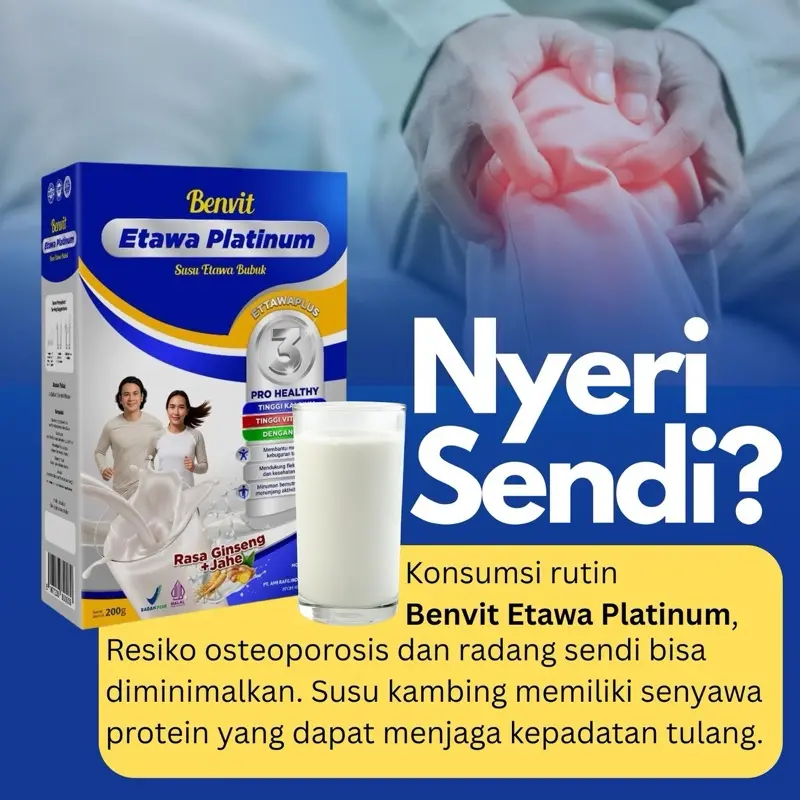Benvit Etawa Platinum Atasi Nyeri Sendi & Tulang Bonus SKS Susu Etawa | Susu Kambing Etawa Dairy Milk Kurma Manis Bubuk | Kemurnian Asli Susu Etawa | Bantu Atasi Rematik Asma