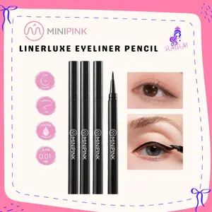 MINIPINK Linerluxe Eyeliner Pencil Eye Liner Pensil Alis Mata Slim Transferproof Waterproof Liquid Hitam MP033 Lasting Black