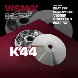 ET-04-K44 - PULLEY SET K44 CUSTOM BEAT/SCOOPY ESP Motor Motorcycle CVT MODIF BUBUT DERAJAT KEROK JALUR INTERLOCK rumah roller 14