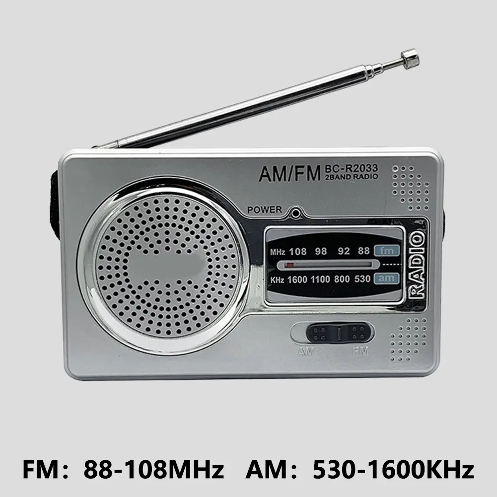 AM FM Pocket Radio Player Dual Band HiFi Mini Elder Radio Battery Powered Music Player Elder Radio 3.5mm Jack Built-in Speaker