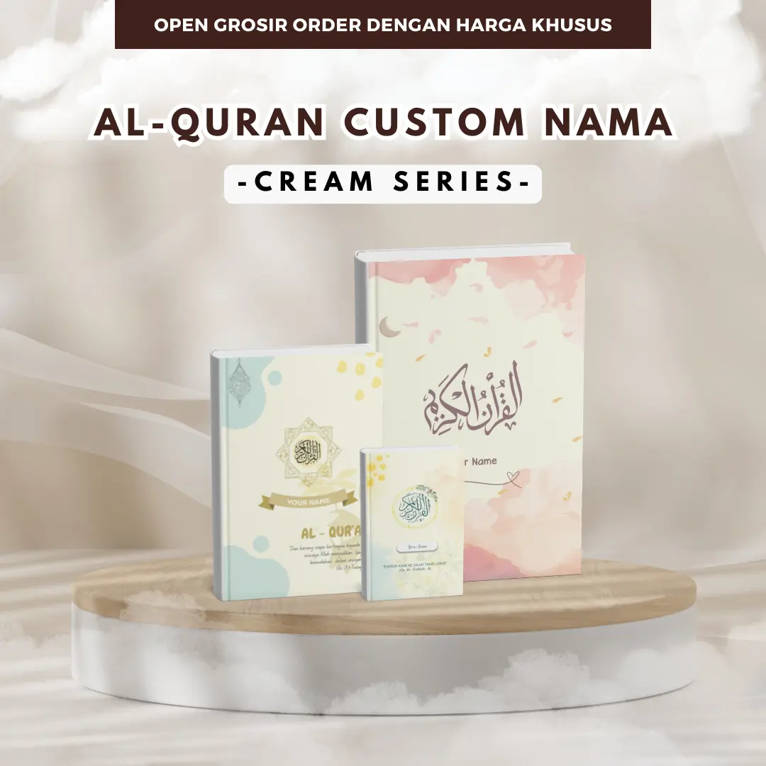 Al-Quran Cream Series Custom Nama Terjemah Perkata Latin / Al-Quran Terjemah Tajwid Warna / Ukuran A6, A5, dan A4 Putih Alquran