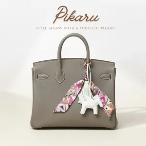 Pikaru Studio Premium Charm Bag Twilly Ponny Leather Kulit Kuda Poni Premium printilan lucu Gantungan Tas charms
